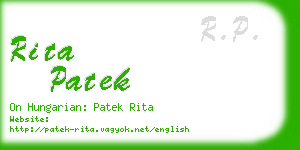 rita patek business card